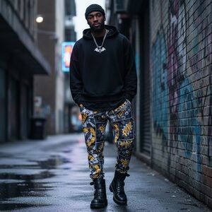 Men’s jogger “ oh snap “Comic Book Style Graphic Pants Streetwear Comfy Skater